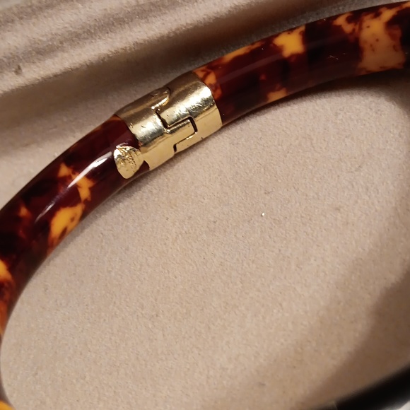 🔥 VINTAGE FLLi Mennegatti 18K GOLD & TORTOISE SHELL LACQUERED BANGLE HINGED - Picture 3 of 13